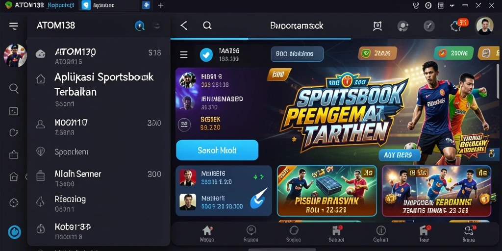 Tangkapan layar dari gameplay ATOM138 dalam olahraga taruhan.