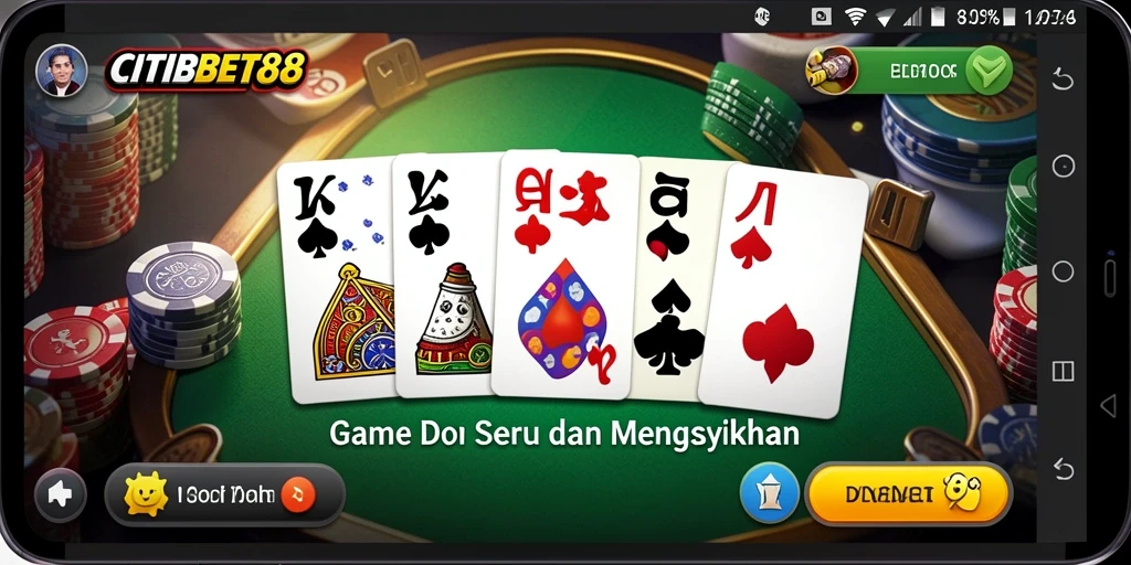 Tampilan gameplay seru dalam CITIBET88 yang menampilkan aksi domino.