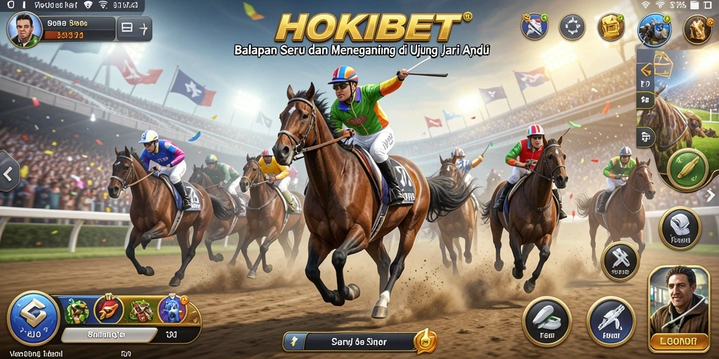 Tampilan gameplay HOKIBET yang seru saat balapan.