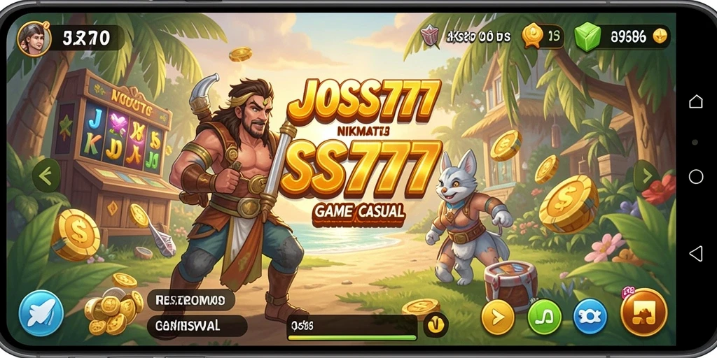 Screenshot utama JOSS777 menampilkan gameplay yang seru dan interaktif.