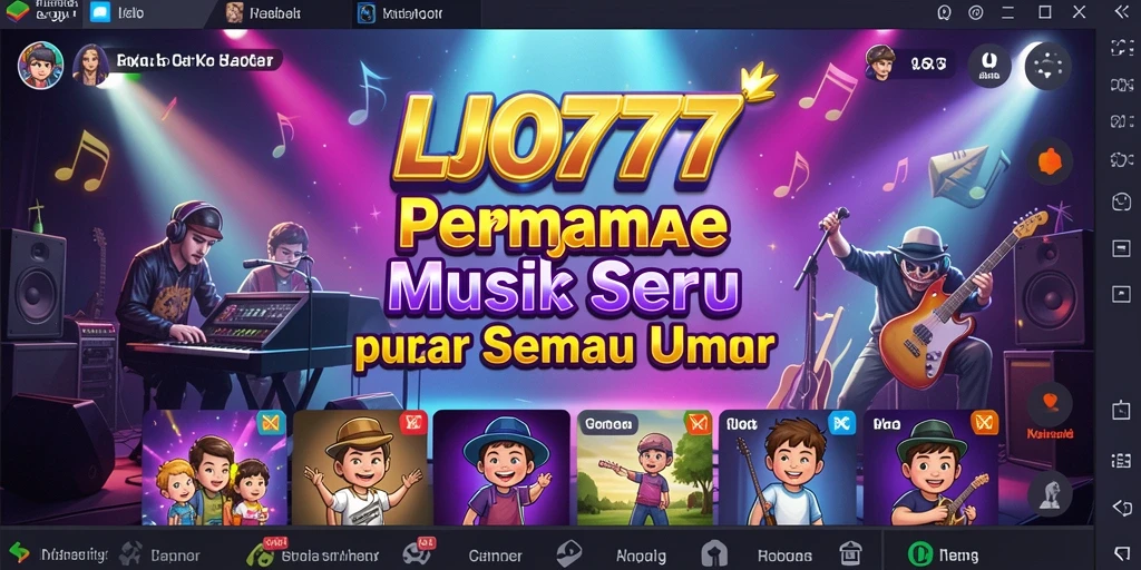 Tampilan gameplay seru LJO777 dengan berbagai tantangan musik.