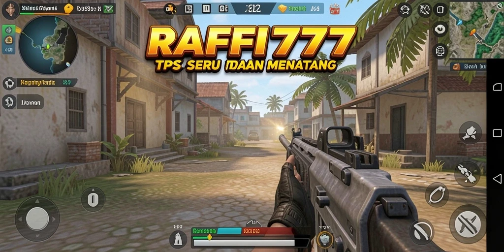 Tangkapan layar gameplay RAFFI777 menampilkan aksi seru dalam pertempuran TPS.