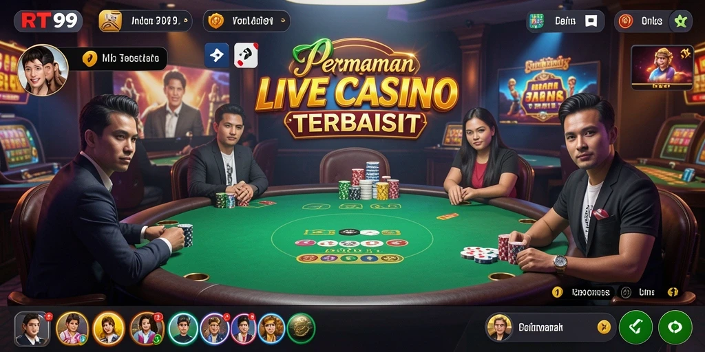Screenshot gameplay RT99 menggambarkan aksi seru di Live Casino.