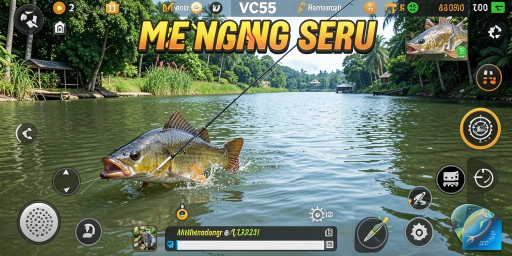 Tampilan gameplay VC55 yang menakjubkan saat memancing.